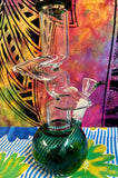 9.5” Clear/Teal Zong Waterpipe