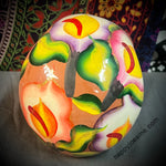 Tan Orange Multicolor Sparkly Flowers Sugar Skull