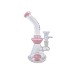 7" Rock Glass Bent Neck  Waterpipe PINK