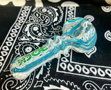 4" Rock Glass Fumed W/Canework and Color Handpipe