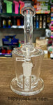 7" Barrel Shaped Slight Bent Neck Waterpipe w/Inline Perc