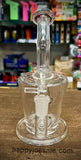 7" Barrel Shaped Slight Bent Neck Waterpipe w/Inline Perc