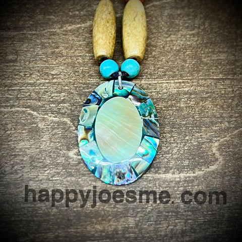Abalone shell Ellipse Adjustable Necklace