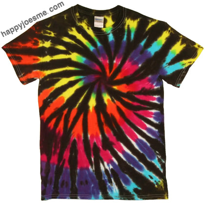 Black Rainbow Web Tie Dye Tee