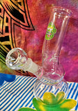 7" Slight Bent Neck Beaker Clear/Pink Waterpipe