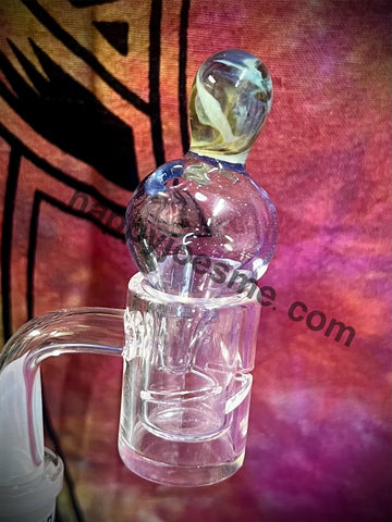 Clear Purple Bubble Glass Carb Cap