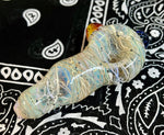 4.5” Clear Fumed Color Whipped W/Blue Dot Handpipe