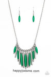 Paparazzi bohemian breeze green necklace