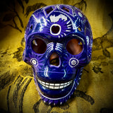 Talavera Sugar Skull Purple/White/Black/Silver Sparkles ￼