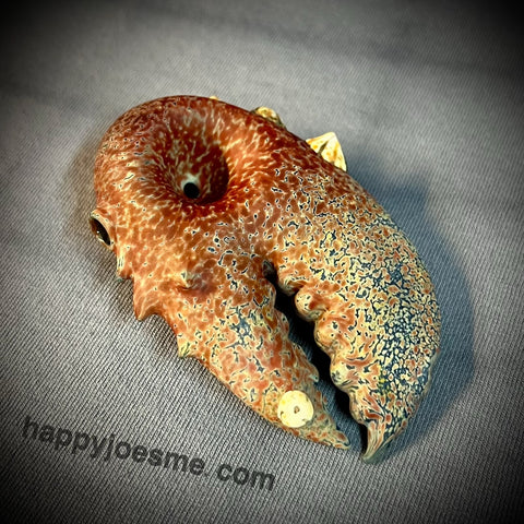 Sandblasted Barn Red W/ Barnacles Claw Handpipe - Mrs Claws