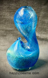 Standing Blue Galaxy Teardrop Handpipe