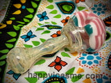 Pink Checkered Handpipe W/Silver Fuming