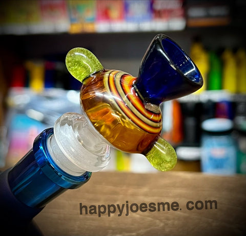 14mm Male Hourglass Multicolor Swirl Slide