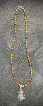 Multicolor Beaded Dancing Bear Necklace