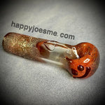 Burgundy Textured Frit Smiley/Love Handpipe