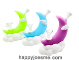 5” Moon on Cloud (Glow in The Dark) Silicone Waterpipe-Pink