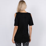 ANDREA TOP PLUS SIZE Viscose Open Shoulder Short Sleeve Top Plus Size XXXL