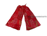 Rayon Patchwork Wide Leg Hippie Boho Gypsy Palazzo Pants Trouser