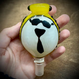14mm Suit-Yellow- Glass on Glass Slide-Art by Richie Rich