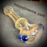 Gold Fume Blue Accents Handpipe