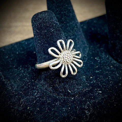 Sunflower 925 Silver Ring Size-8