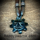 Sun Face Stone Carved Adjustable Necklace