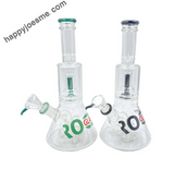 12” Rock Glass Dual Perc Beaker Waterpipe