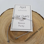 Handmade Birthday Stone Natural Stone Bracelet with Card