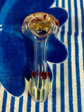 Silver Fume W/Color Head and Bumps Handpipe