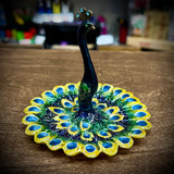Vintage enamel peacock ring holder ￼