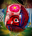 Red with Multicolors/Bird Sugar Skull Talavera pottery