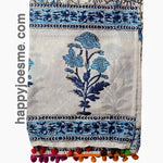 Indian Hand Block Print Scarf Multicolor