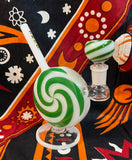 6" True Glass Green Candy Cane Waterpipe