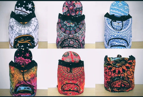 Indian Screen Printed Unisex Mandala Backpack