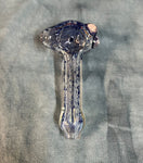 Silver Fumed W/Splattered Blue Handpipe