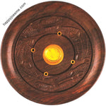 Round Wood Small Engraved