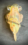 Wrap & Rake Fume Fish Handpipe W/Double Opal Eyes by Pharo