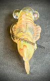 Wrap & Rake Fume Fish Handpipe W/Double Opal Eyes by Pharo