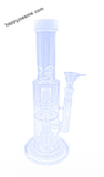 12” Rock Glass Dual Perc Tube Waterpipe