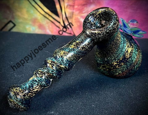 Green/Gold Dichro Hammer w/ Milli & Glass Flower