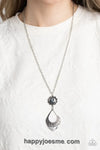 Paparazzi stone toll black necklace