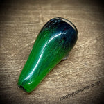 Black to Green Frit Cone Shaped Glass Chillum