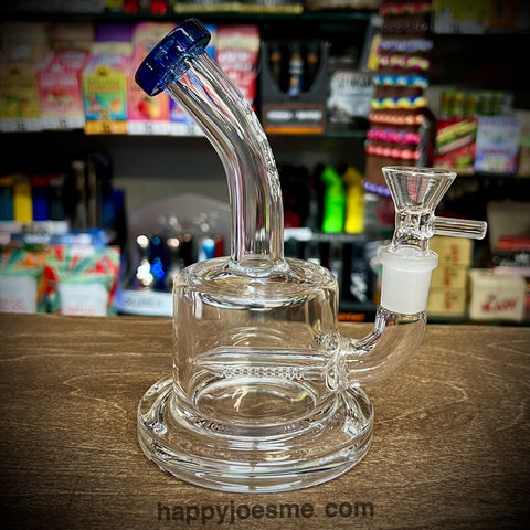 7” Rock Glass Inline Perc Bent Neck Waterpipe