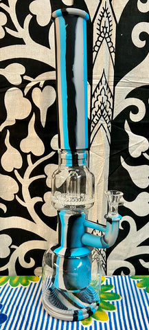 16” Silicone/Glass Dual Perc Waterpipe