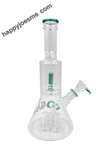 12” Rock Glass Dual Perc Beaker Waterpipe