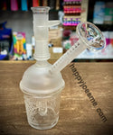 6” Platinum Honeycomb Frosted Cup Dab Rig