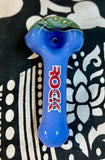 4” Rock Glass Solid Color W/Spotted Head Handpipe