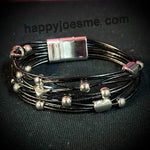 Faux Leather Hearts Bracelet