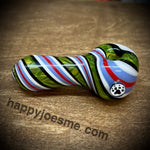 Multicolor Swirl Handpipe W/Bear Paw Milli