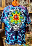 Steal Your Face Mandala Purple/Blue- Multicolor Mandala Tie-Dye T-shirt by Don Martin